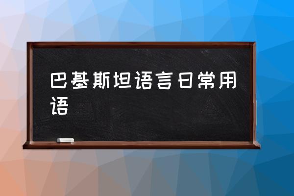 巴基斯坦語言日常用語 巴基斯坦說什么語言？