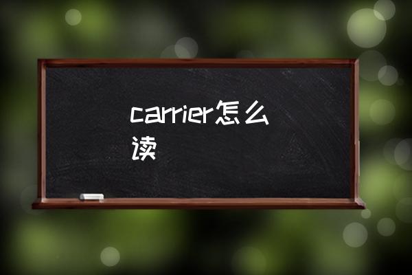 carrier怎么讀 carrier是什么意思？