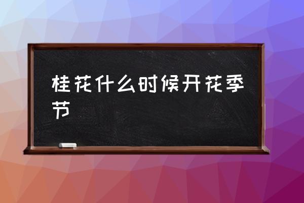 桂花什么時(shí)候開花季節(jié) 桂花開花時(shí)間是幾點(diǎn)？