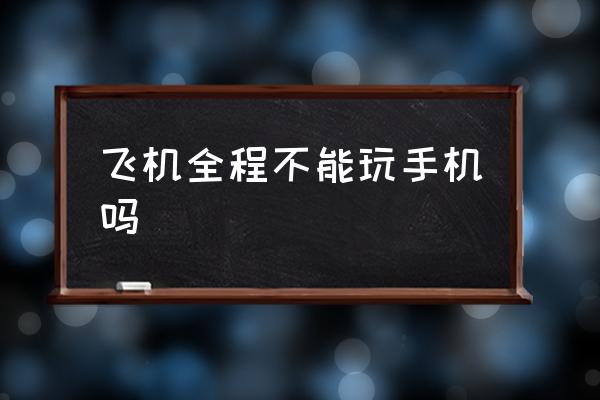 飛機(jī)全程不能玩手機(jī)嗎 在飛機(jī)上玩手機(jī)可以上網(wǎng)嗎？