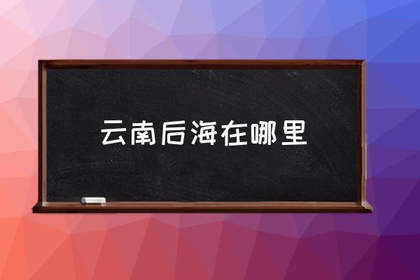 云南后海在哪里 陳玉建后海酒吧是哪里的？
