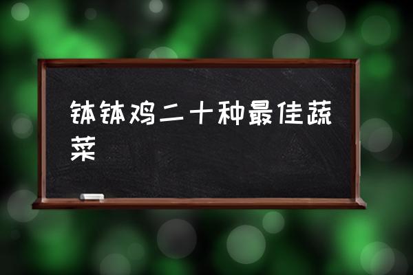 缽缽雞二十種最佳蔬菜 缽缽雞最佳配菜？