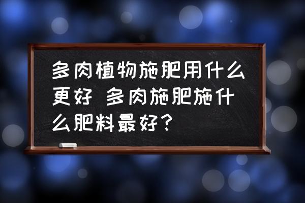 多肉植物施肥用什么更好 多肉施肥施什么肥料最好？